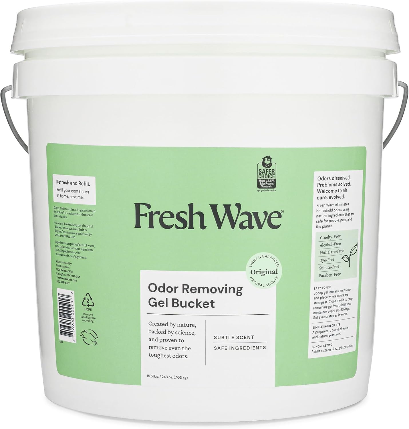 Lemon Odor Eliminator Gel 3-Pk 7 oz - Air Freshener for Home | Plant-based essential oils. Lasts 15-30 days per jar. No plug-in needed. Pet-safe, closet and bathroom deoderizer.