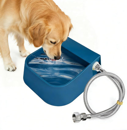Automatic Dog Water Dispenser with 59" Metal Water Pipe, Auto Fill Dog Water Bowl for 3/4" or 1/2" Male End Faucet, Large Automatic Waterer for Dogs Cats Chicken Pigs Livestock
