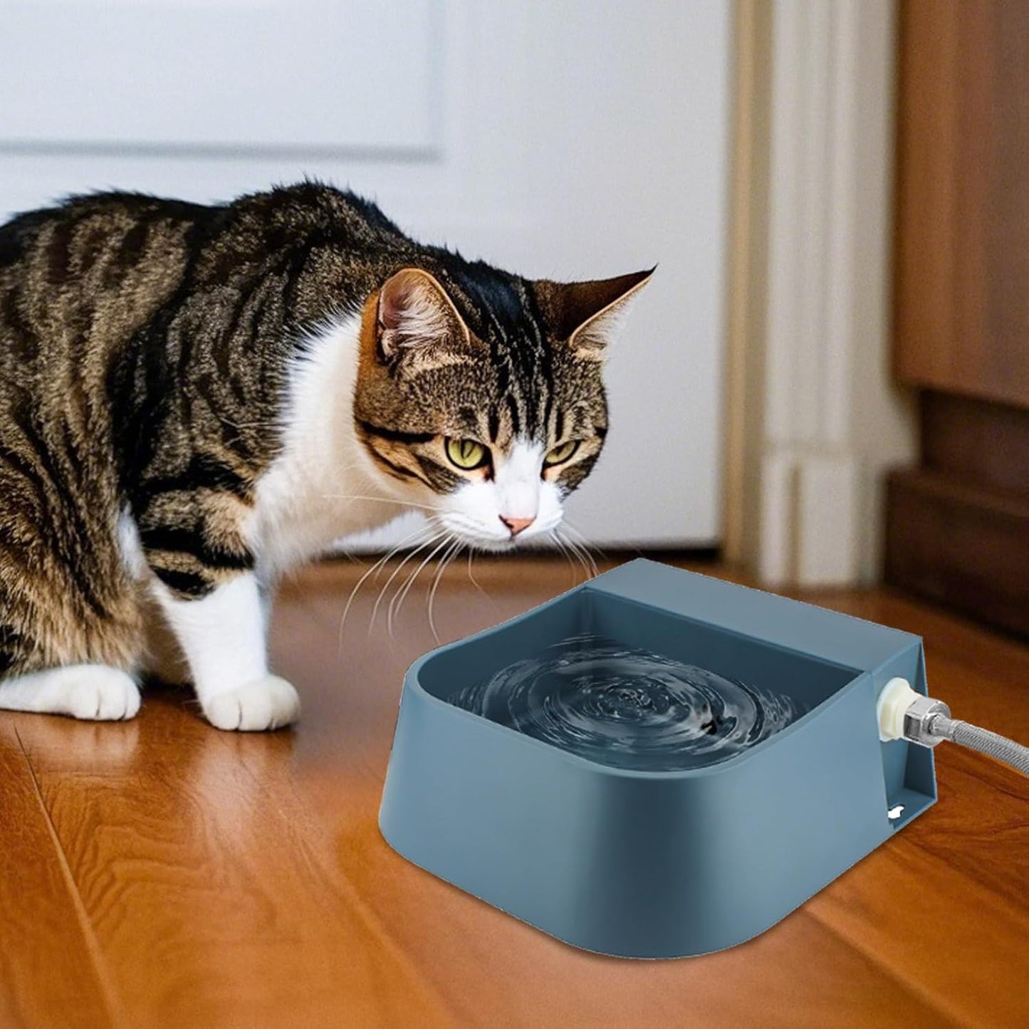 Automatic Dog Water Dispenser with 59" Metal Water Pipe, Auto Fill Dog Water Bowl for 3/4" or 1/2" Male End Faucet, Large Automatic Waterer for Dogs Cats Chicken Pigs Livestock