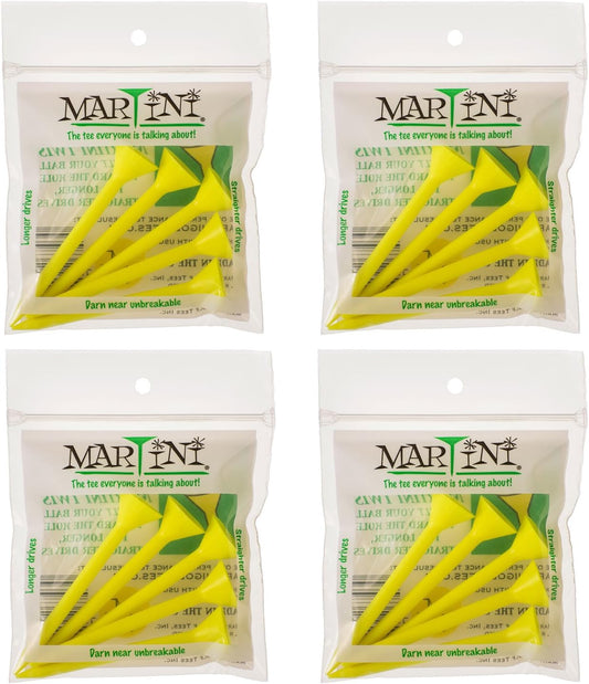 Golf Tees 3 1/4" 4 Pack of Yellow - 20 Tees Total - Virtually Unbreakable