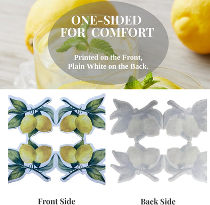 50ct 3-Ply Yellow Cocktail Napkins – Fun Lemon Shaped Party Paper Napkins Perfect for Summer Parties, Birthday, Garden, or Picnic Decorations, Disposable Paper Napkins