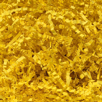 2 LB Crinkle Cut Paper Shred Yellow Shredded Paper for Gift Box | Gift Box Baskets Bag Filler - Confetti Stuffing for Birthday, Holiday Gift Packaging Wrapping