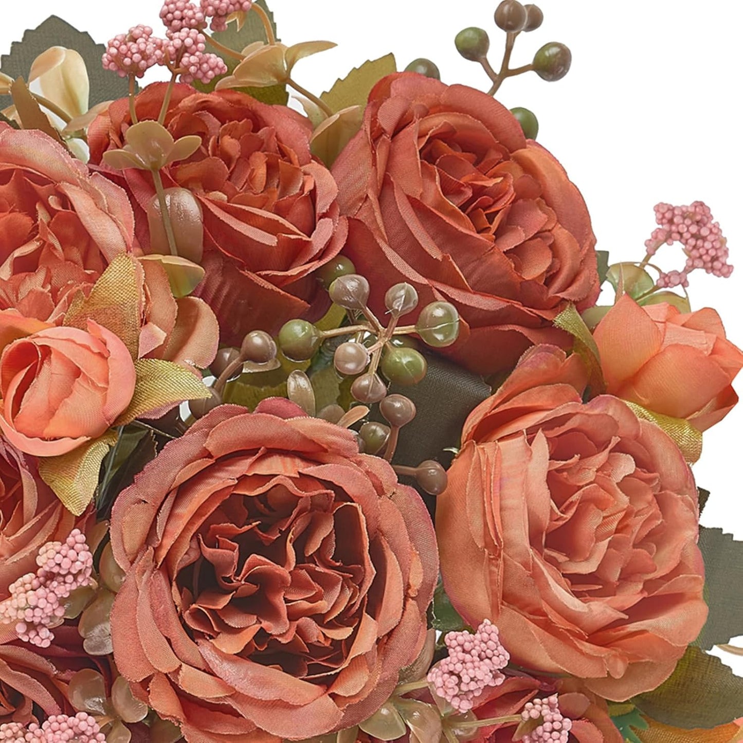 Peonies Artificial Flowers Silk Champagne Fake Flowers Bouquet 2 Pack | Look Real Petals, Bendable Stems, No Wilting, Zero Upkeep, for Dining Table Centerpieces, Kitchen, Party, Indoor Home Decor