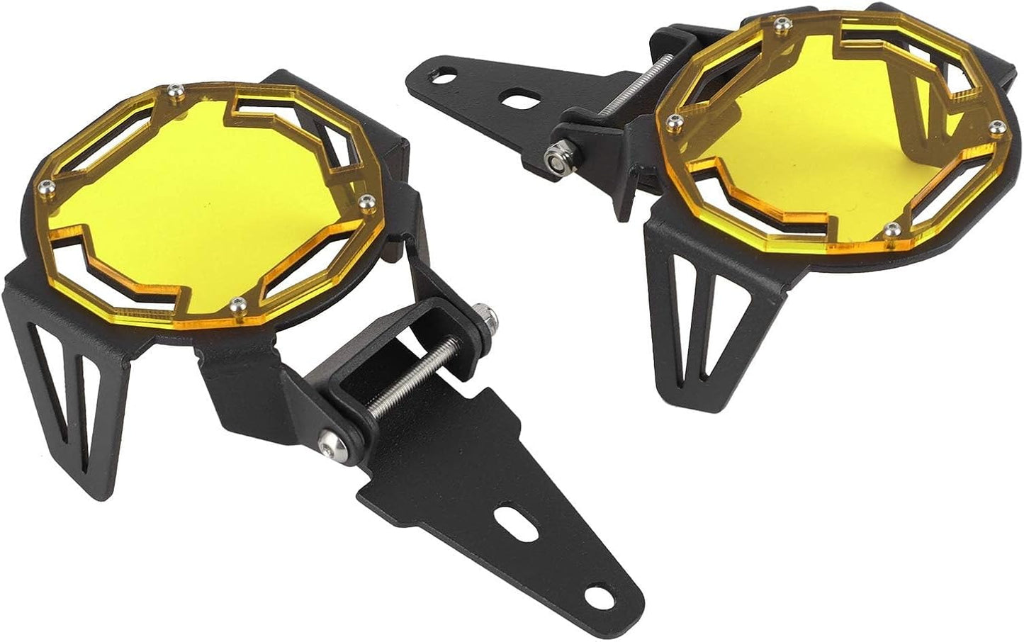 Fog Light Cover, Aluminum Motocycle Fog Light Guard Protective Cover LED Lamp Protector Fit for R1200GS/R1250GS LC(Yellow)