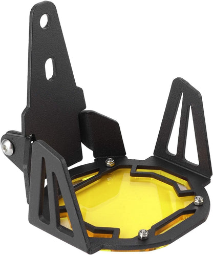 Fog Light Cover, Aluminum Motocycle Fog Light Guard Protective Cover LED Lamp Protector Fit for R1200GS/R1250GS LC(Yellow)