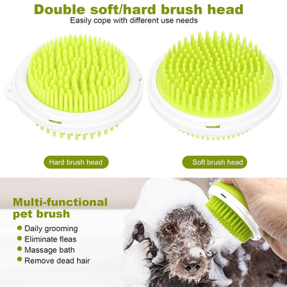 Pet Grooming Tool, for Dogs and Cats, Double Sided Head Massage Brush, ABS and TPE Material Comb, Multifunctional Deshedding and Cleaning Brush, Gentle Massage and Groomin (Yellow)