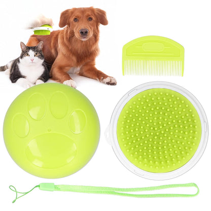 Pet Grooming Tool, for Dogs and Cats, Double Sided Head Massage Brush, ABS and TPE Material Comb, Multifunctional Deshedding and Cleaning Brush, Gentle Massage and Groomin (Yellow)