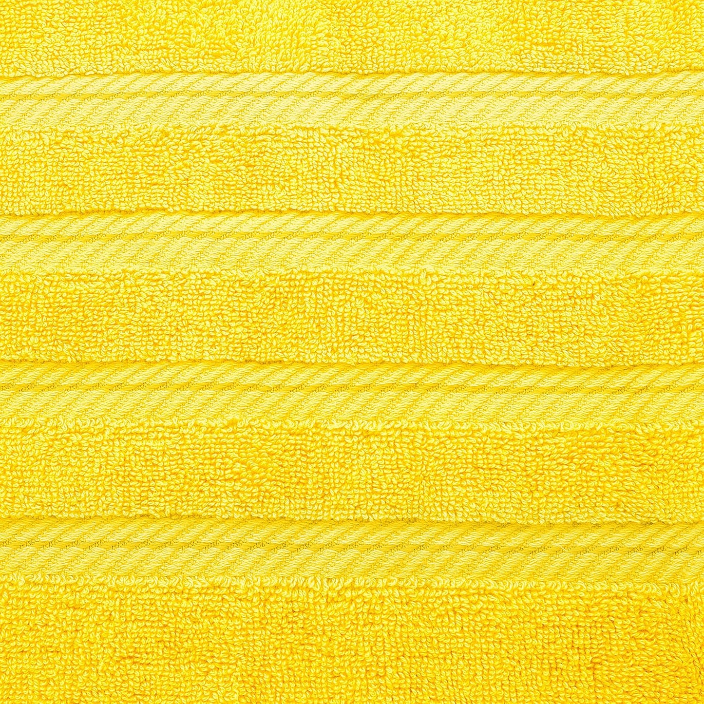 100% Carde Cotton 6 Piece Towel Set, 590 GSM Heavy Weight Soft Absorbent Turkish Towels for Bathroom, Sun Yellow