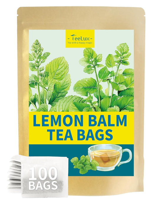 Lemon Balm Tea Bags, Pure & Natural Lemon Balm Herbal Tea, Lemony & Citrusy Flavor, Caffeine Free, 100 Count