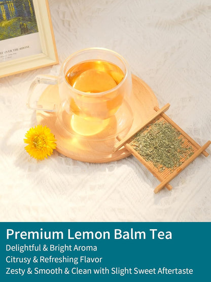 Lemon Balm Tea Bags, Pure & Natural Lemon Balm Herbal Tea, Lemony & Citrusy Flavor, Caffeine Free, 100 Count