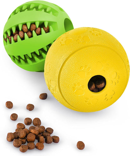 Dog Puzzle Toy 2 Pack, Interactive Dog Toys for Treat Dispensing, Durable Puppy Toys for Teething Small Dogs, Dog Treat Ball for Teeth / Slow Feeder/ IQ Training/ Playing
