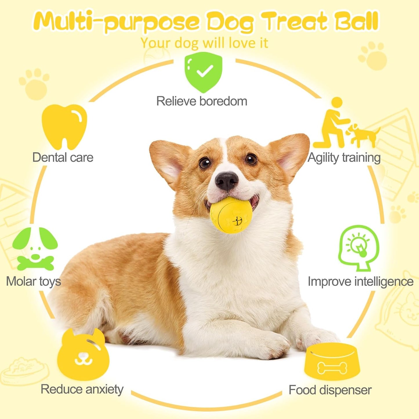 Dog Puzzle Toy 2 Pack, Interactive Dog Toys for Treat Dispensing, Durable Puppy Toys for Teething Small Dogs, Dog Treat Ball for Teeth / Slow Feeder/ IQ Training/ Playing