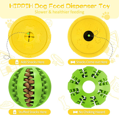 Dog Puzzle Toy 2 Pack, Interactive Dog Toys for Treat Dispensing, Durable Puppy Toys for Teething Small Dogs, Dog Treat Ball for Teeth / Slow Feeder/ IQ Training/ Playing