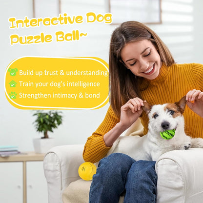 Dog Puzzle Toy 2 Pack, Interactive Dog Toys for Treat Dispensing, Durable Puppy Toys for Teething Small Dogs, Dog Treat Ball for Teeth / Slow Feeder/ IQ Training/ Playing