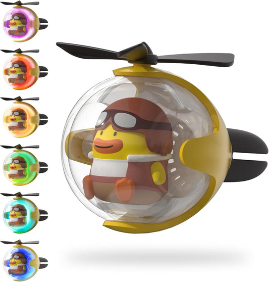 Yellow Duck Car Air Freshener with 6-Color Auto Light Up & 4 Scented Replacements Tablets – Light Scent, Decorative Auto Accessories, Cute Mother's Day and Father's Day Small Gift