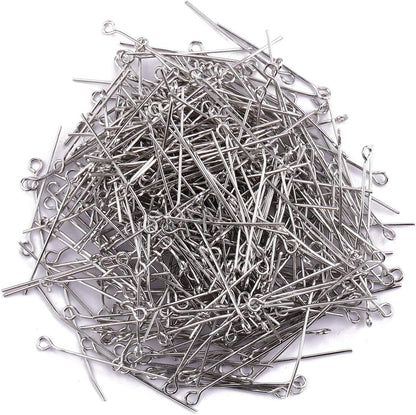 Open Eye Pins Platinum Head Pins for DIY Jewelry Making 30mm 300pcs
