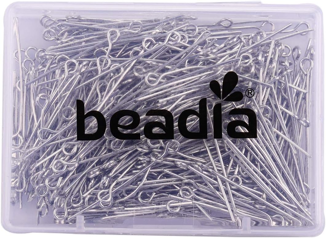 Open Eye Pins Platinum Head Pins for DIY Jewelry Making 30mm 300pcs