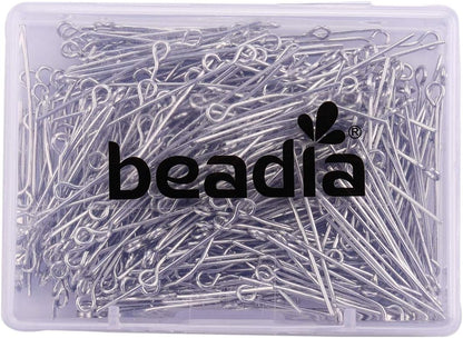 Open Eye Pins Platinum Head Pins for DIY Jewelry Making 30mm 300pcs