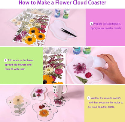 12“ Large Bulk Summer Dried Pressed Flowers for Glass Frame, Real Dry Natural Flower Leaf Daisy for Resin Mold, Cake Decor, Phone Cases (Gorgeous)
