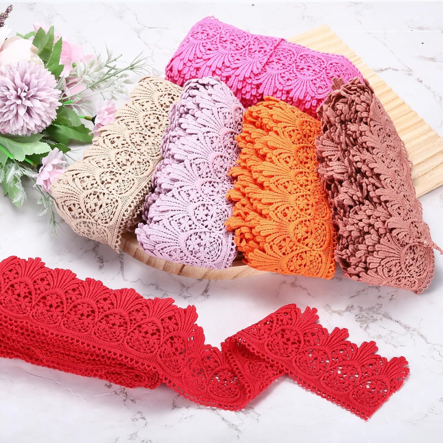 Cotton Lace Trim Vintage Crochet 3inch x 9yard Yellow Stretch Lace Edge Ribbon for DIY Scrapbooking Clothes Curtain Slipcover Fabric