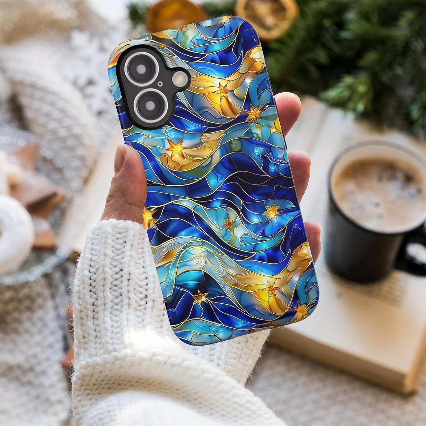 Compatible with iPhone 17 Case 6.3”, Cute Patterns Shockproof Protective Aesthetic Phone Case with Stylish Designs for Women Girl, Fruit Lemon European Summer Collage