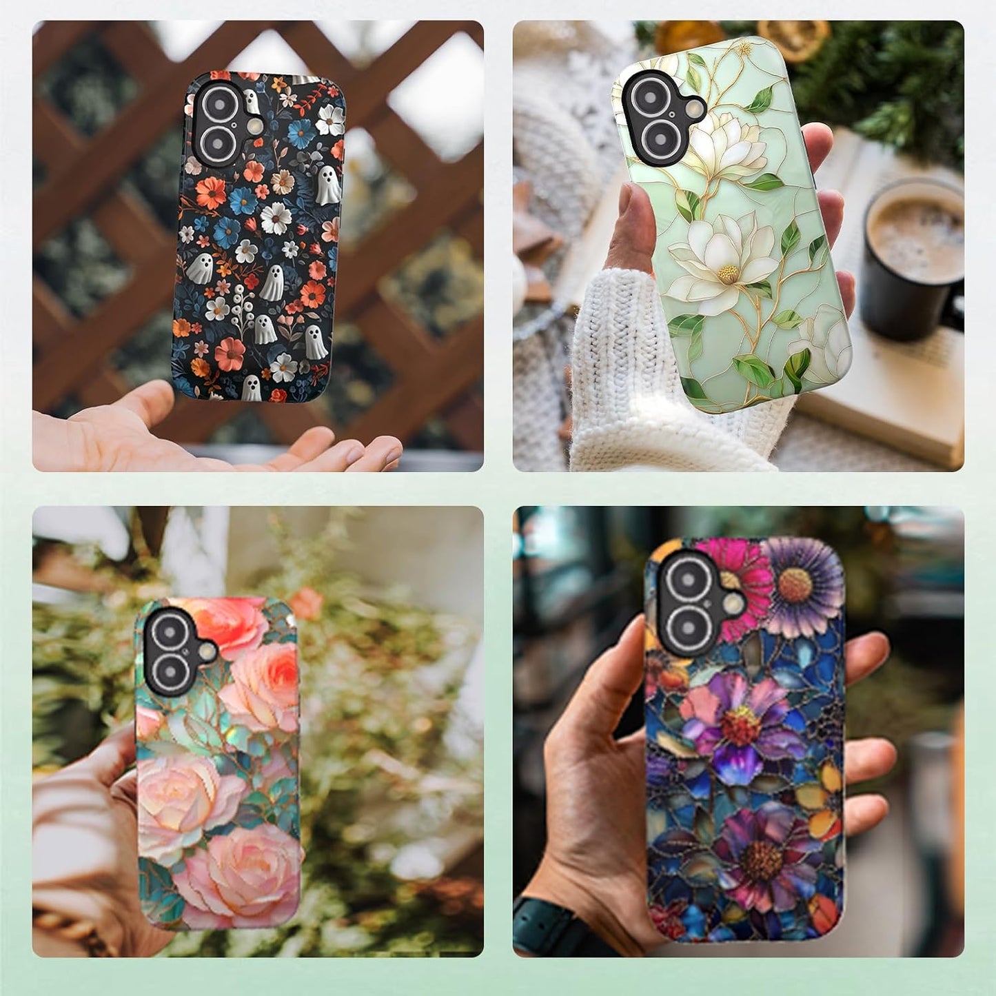 Compatible with iPhone 17 Case 6.3”, Cute Patterns Shockproof Protective Aesthetic Phone Case with Stylish Designs for Women Girl, Fruit Lemon European Summer Collage
