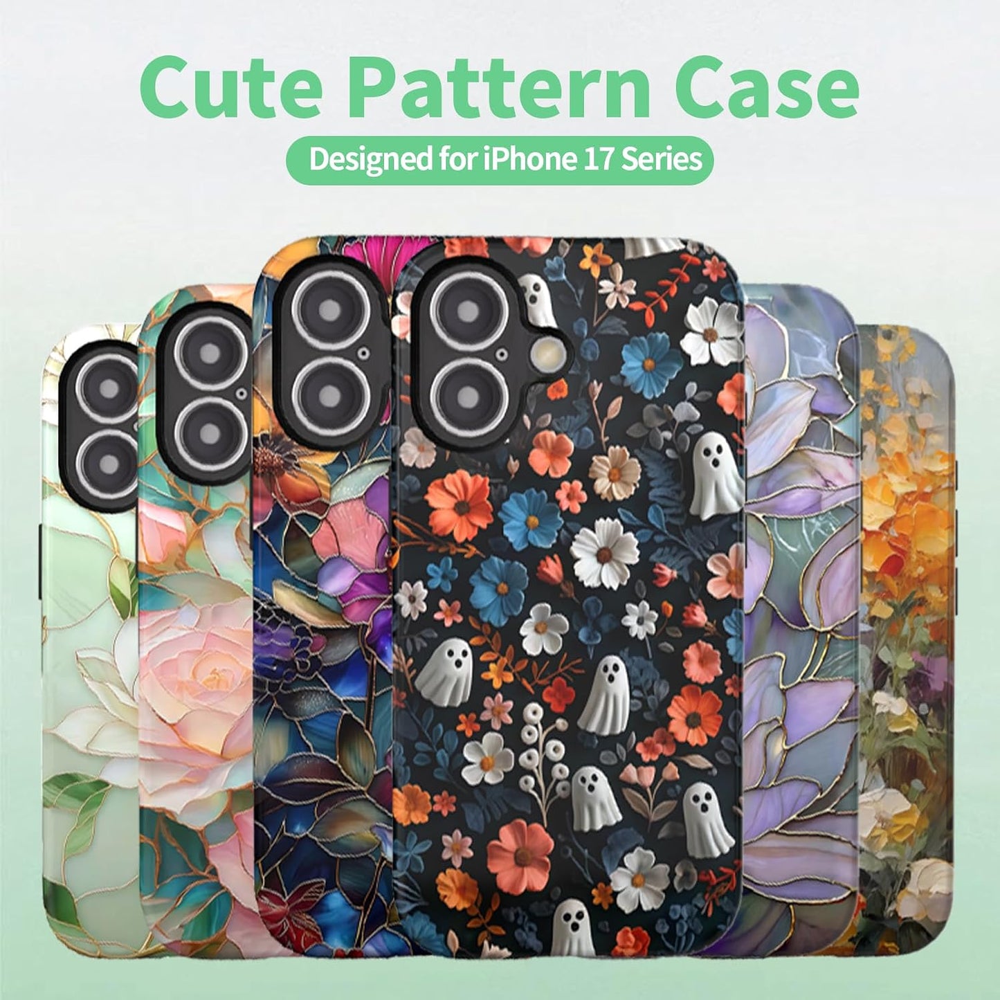 Compatible with iPhone 17 Case 6.3”, Cute Patterns Shockproof Protective Aesthetic Phone Case with Stylish Designs for Women Girl, Fruit Lemon European Summer Collage