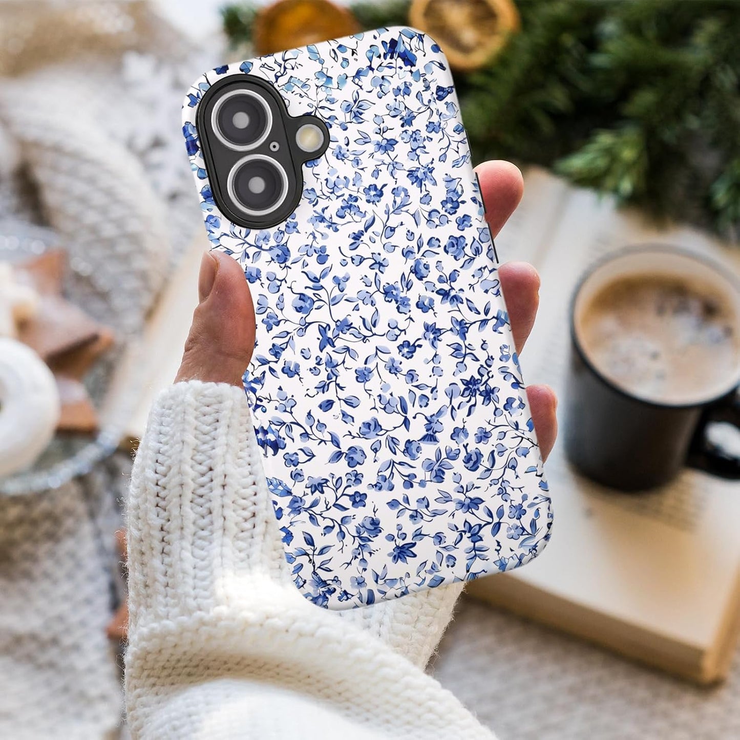 Compatible with iPhone 17 Case 6.3”, Cute Patterns Shockproof Protective Aesthetic Phone Case with Stylish Designs for Women Girl, Fruit Lemon European Summer Collage