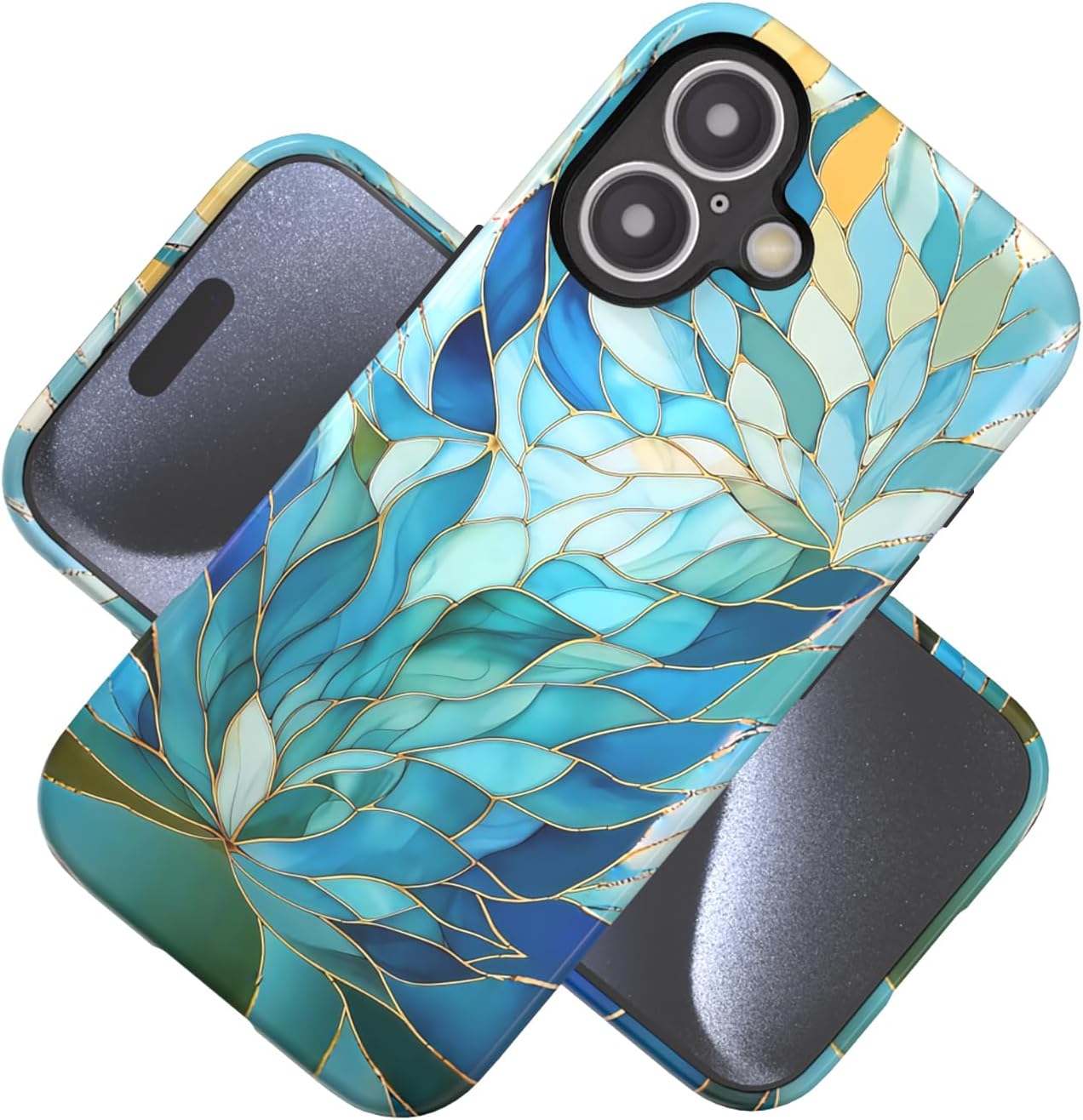 Compatible with iPhone 17 Case 6.3”, Cute Patterns Shockproof Protective Aesthetic Phone Case with Stylish Designs for Women Girl, Fruit Lemon European Summer Collage