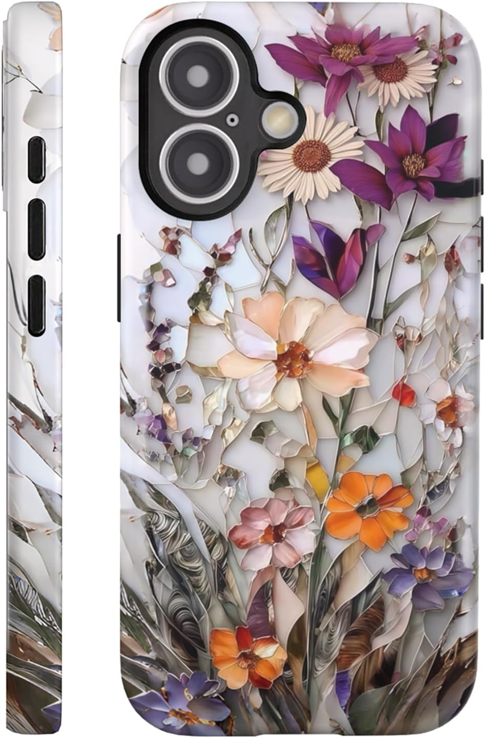 Compatible with iPhone 17 Case 6.3”, Cute Patterns Shockproof Protective Aesthetic Phone Case with Stylish Designs for Women Girl, Fruit Lemon European Summer Collage