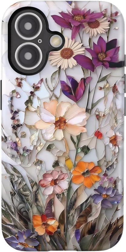 Compatible with iPhone 17 Case 6.3”, Cute Patterns Shockproof Protective Aesthetic Phone Case with Stylish Designs for Women Girl, Fruit Lemon European Summer Collage
