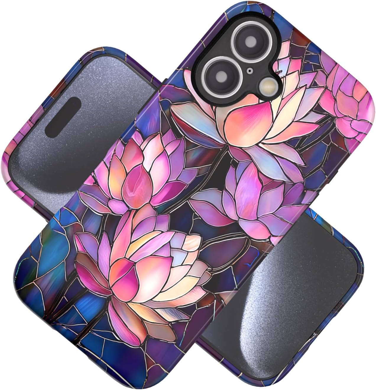 Compatible with iPhone 17 Case 6.3”, Cute Patterns Shockproof Protective Aesthetic Phone Case with Stylish Designs for Women Girl, Fruit Lemon European Summer Collage
