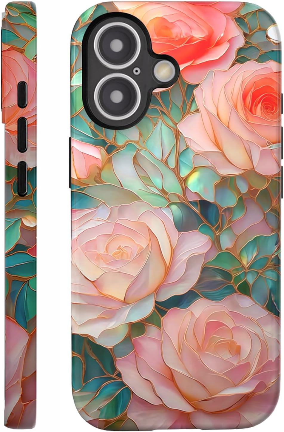 Compatible with iPhone 17 Case 6.3”, Cute Patterns Shockproof Protective Aesthetic Phone Case with Stylish Designs for Women Girl, Fruit Lemon European Summer Collage