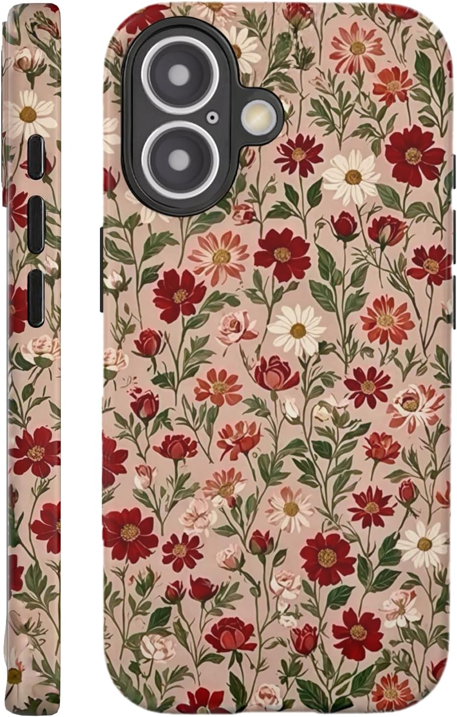 Compatible with iPhone 17 Case 6.3”, Cute Patterns Shockproof Protective Aesthetic Phone Case with Stylish Designs for Women Girl, Fruit Lemon European Summer Collage