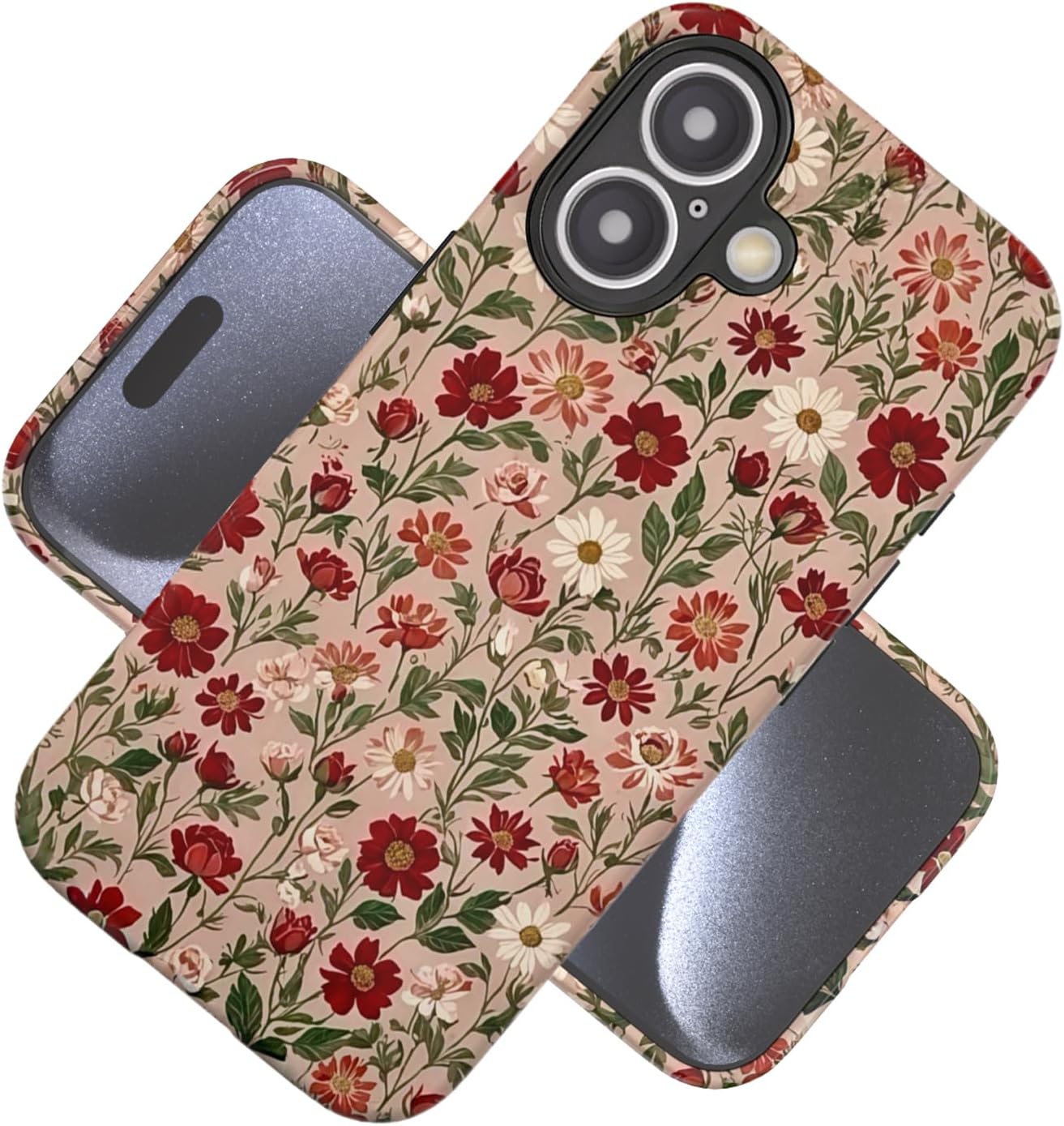 Compatible with iPhone 17 Case 6.3”, Cute Patterns Shockproof Protective Aesthetic Phone Case with Stylish Designs for Women Girl, Fruit Lemon European Summer Collage