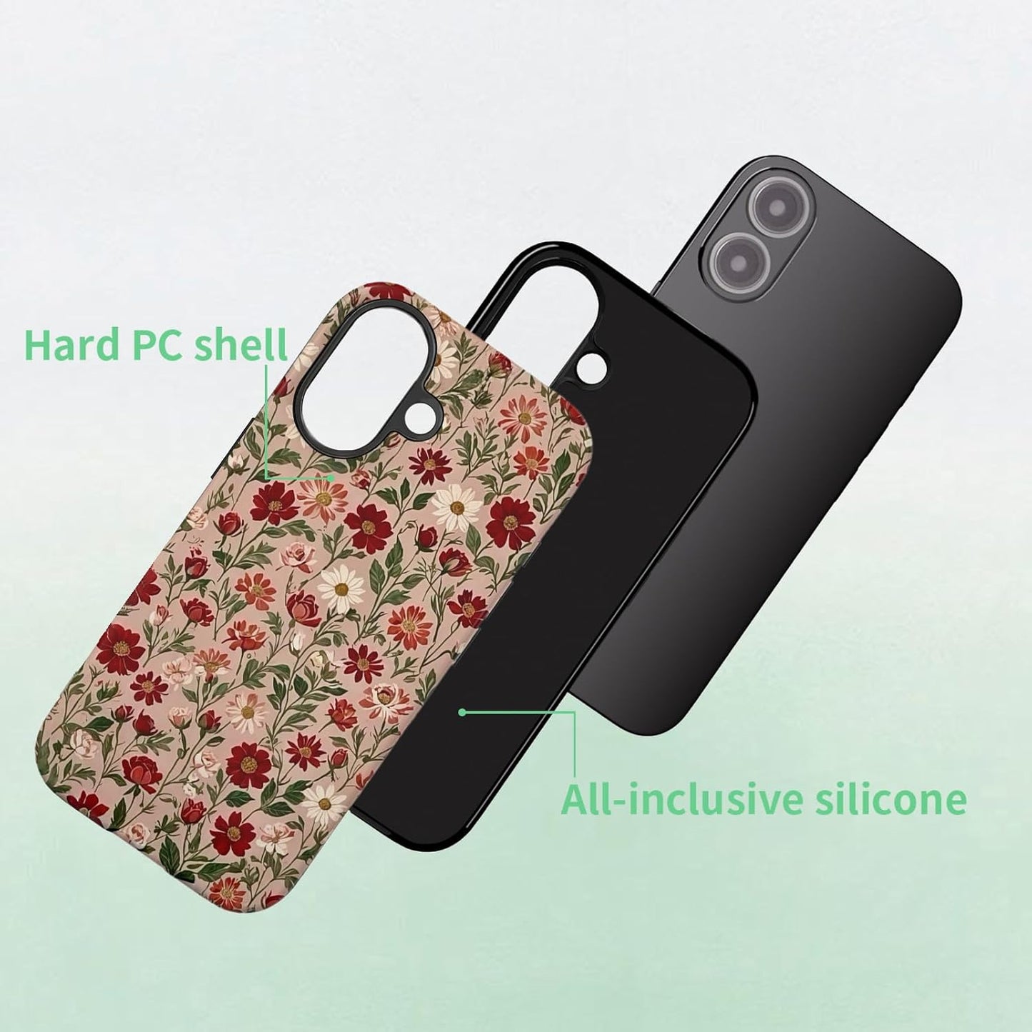 Compatible with iPhone 17 Case 6.3”, Cute Patterns Shockproof Protective Aesthetic Phone Case with Stylish Designs for Women Girl, Fruit Lemon European Summer Collage