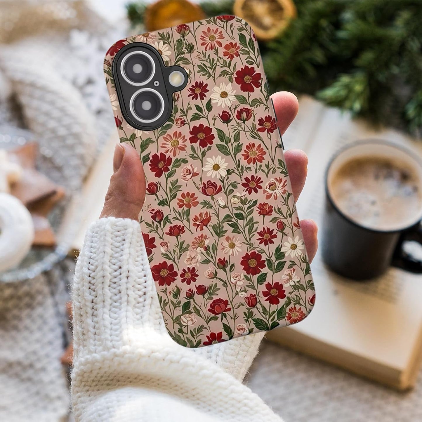 Compatible with iPhone 17 Case 6.3”, Cute Patterns Shockproof Protective Aesthetic Phone Case with Stylish Designs for Women Girl, Fruit Lemon European Summer Collage