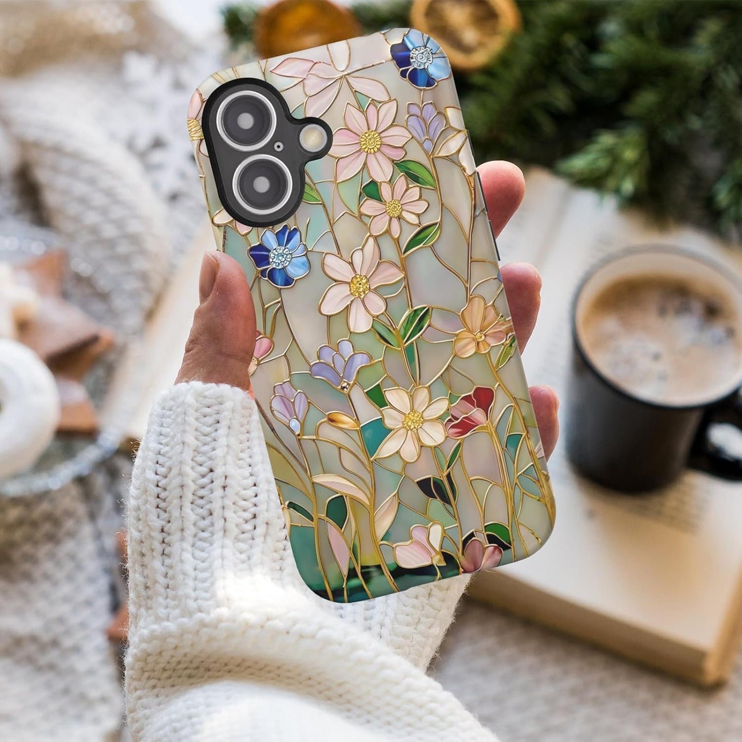 Compatible with iPhone 17 Case 6.3”, Cute Patterns Shockproof Protective Aesthetic Phone Case with Stylish Designs for Women Girl, Fruit Lemon European Summer Collage