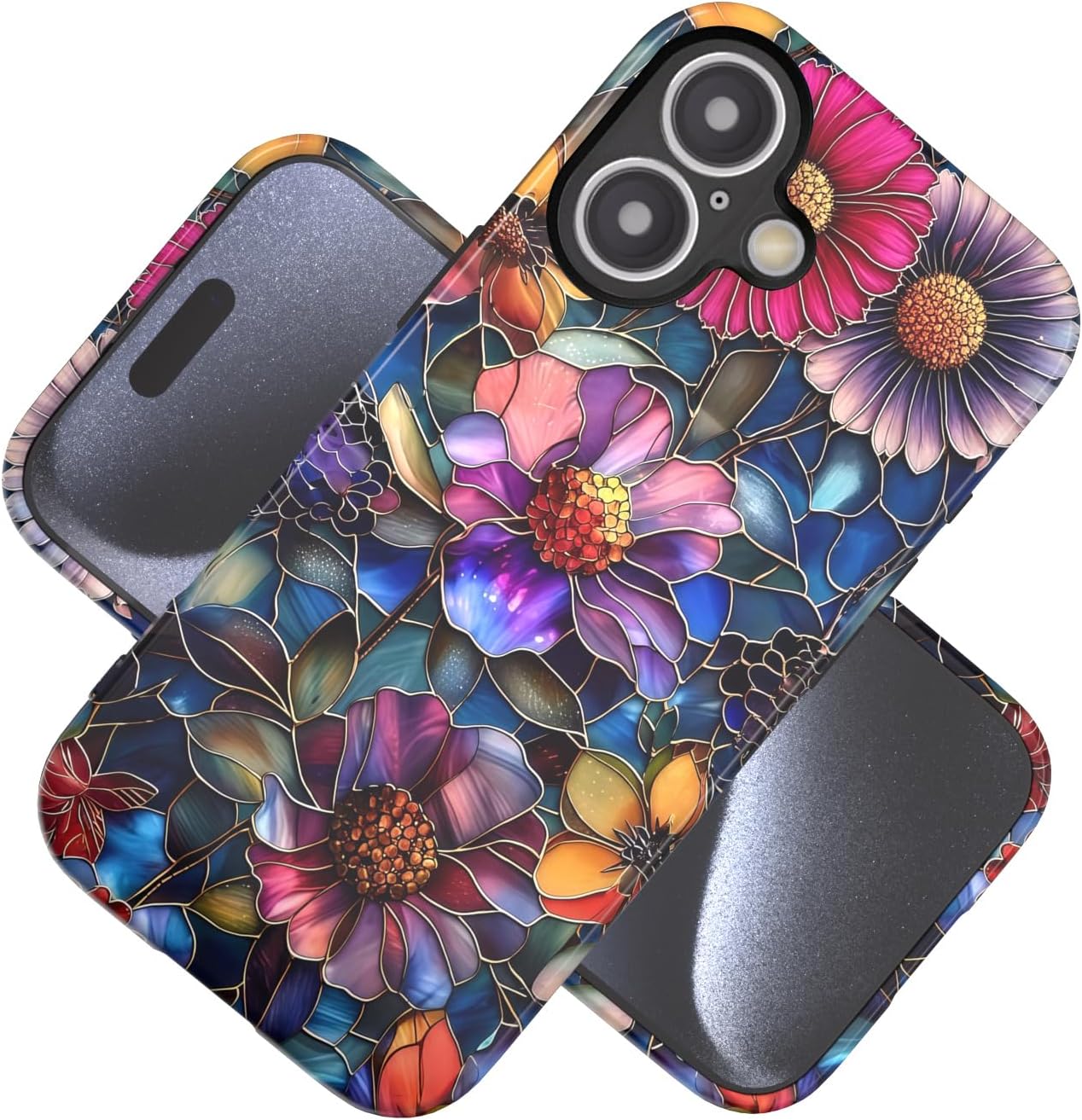 Compatible with iPhone 17 Case 6.3”, Cute Patterns Shockproof Protective Aesthetic Phone Case with Stylish Designs for Women Girl, Fruit Lemon European Summer Collage