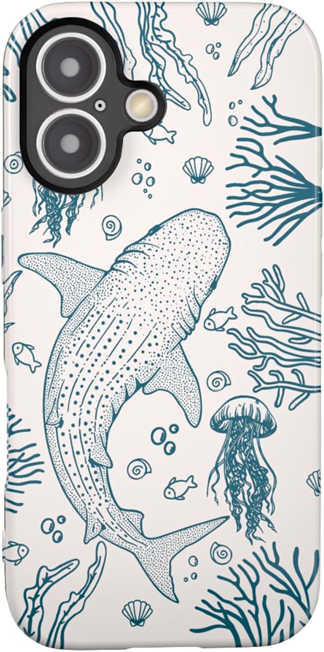 Compatible with iPhone 17 Case 6.3”, Cute Patterns Shockproof Protective Aesthetic Phone Case with Stylish Designs for Women Girl, Fruit Lemon European Summer Collage