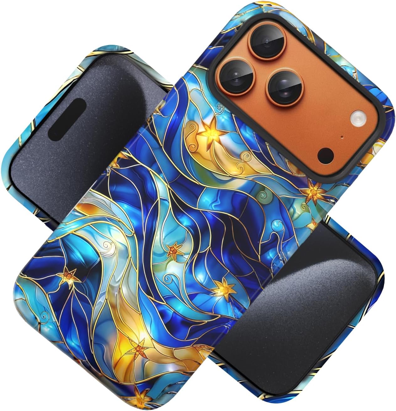 Compatible with iPhone 17 Case 6.3”, Cute Patterns Shockproof Protective Aesthetic Phone Case with Stylish Designs for Women Girl, Fruit Lemon European Summer Collage