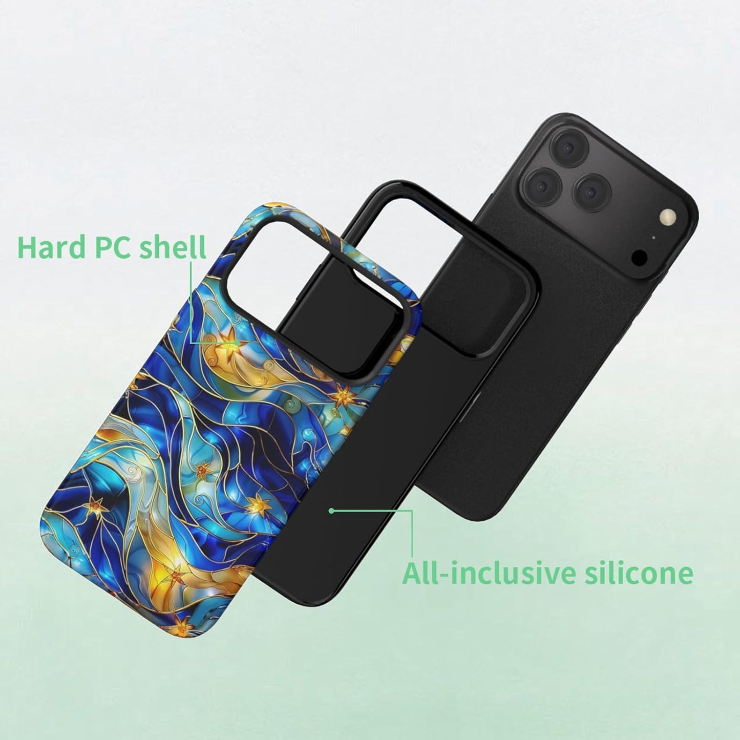 Compatible with iPhone 17 Case 6.3”, Cute Patterns Shockproof Protective Aesthetic Phone Case with Stylish Designs for Women Girl, Fruit Lemon European Summer Collage