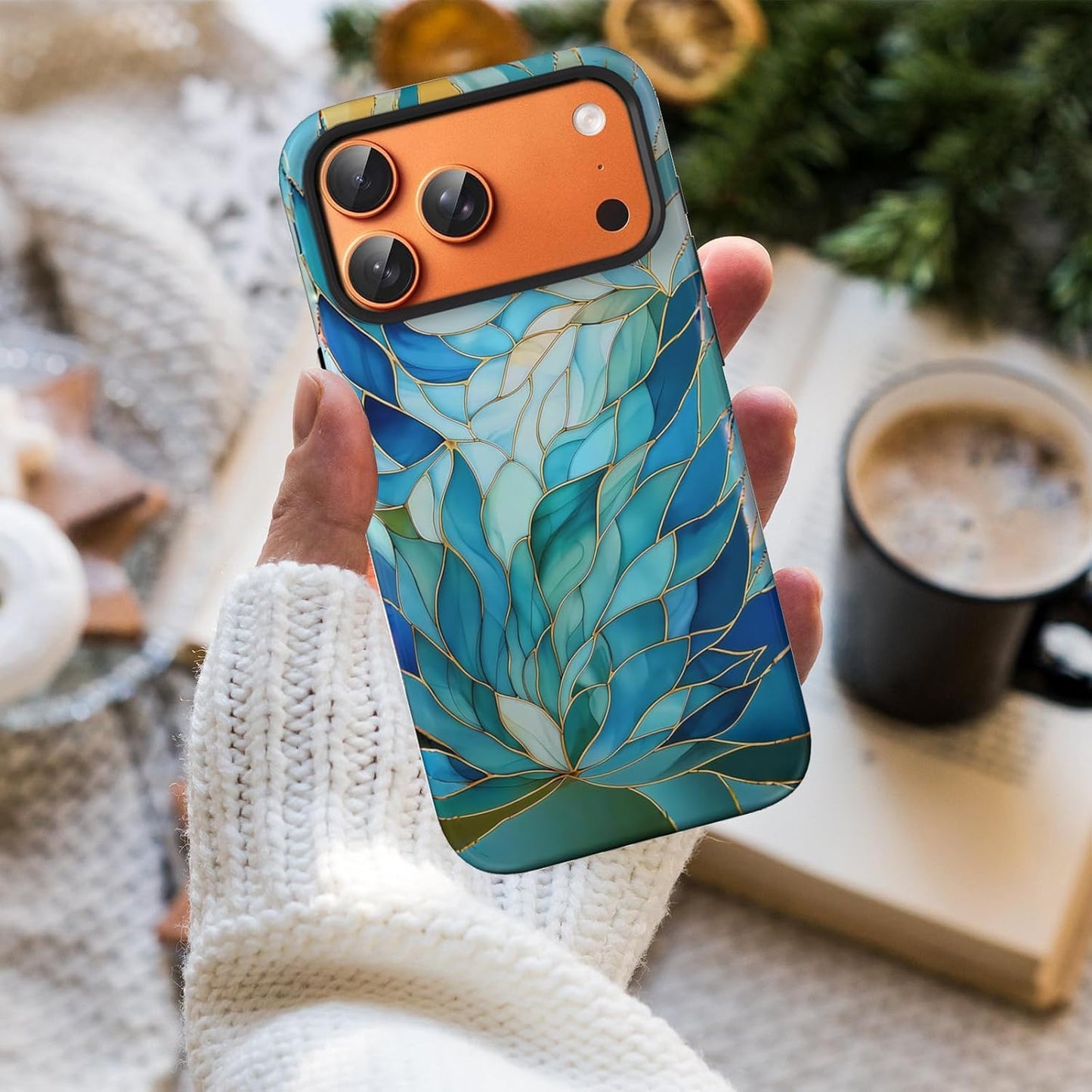 Compatible with iPhone 17 Case 6.3”, Cute Patterns Shockproof Protective Aesthetic Phone Case with Stylish Designs for Women Girl, Fruit Lemon European Summer Collage