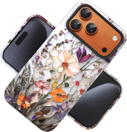 Compatible with iPhone 17 Case 6.3”, Cute Patterns Shockproof Protective Aesthetic Phone Case with Stylish Designs for Women Girl, Fruit Lemon European Summer Collage