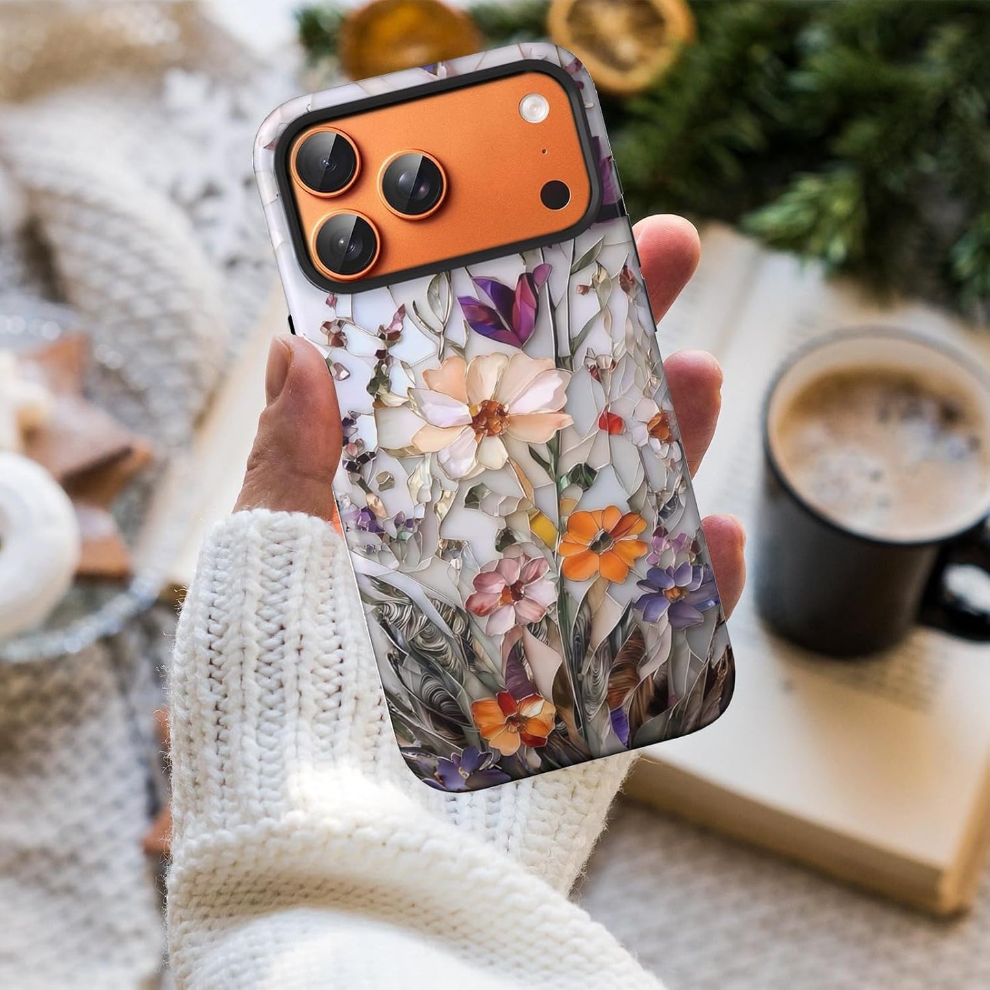 Compatible with iPhone 17 Case 6.3”, Cute Patterns Shockproof Protective Aesthetic Phone Case with Stylish Designs for Women Girl, Fruit Lemon European Summer Collage