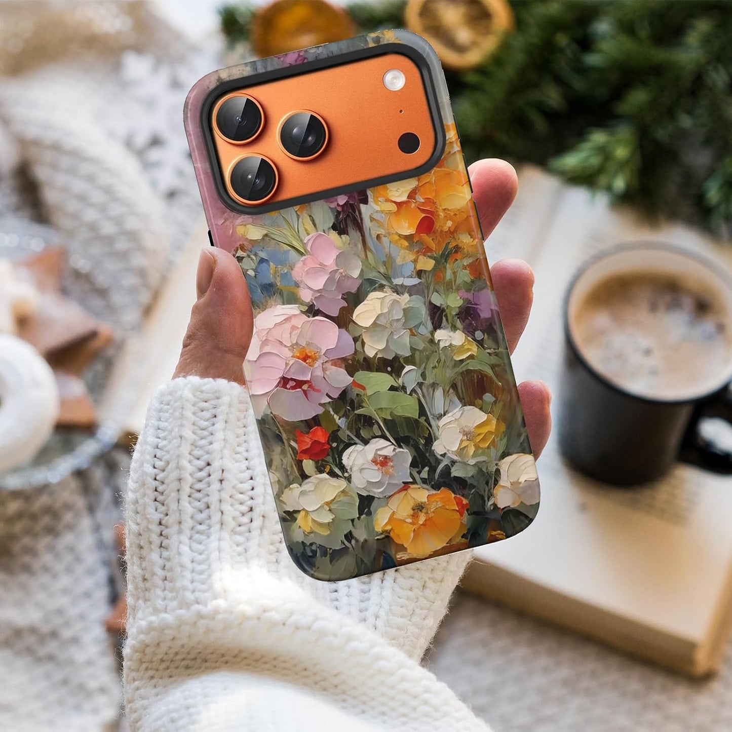 Compatible with iPhone 17 Case 6.3”, Cute Patterns Shockproof Protective Aesthetic Phone Case with Stylish Designs for Women Girl, Fruit Lemon European Summer Collage
