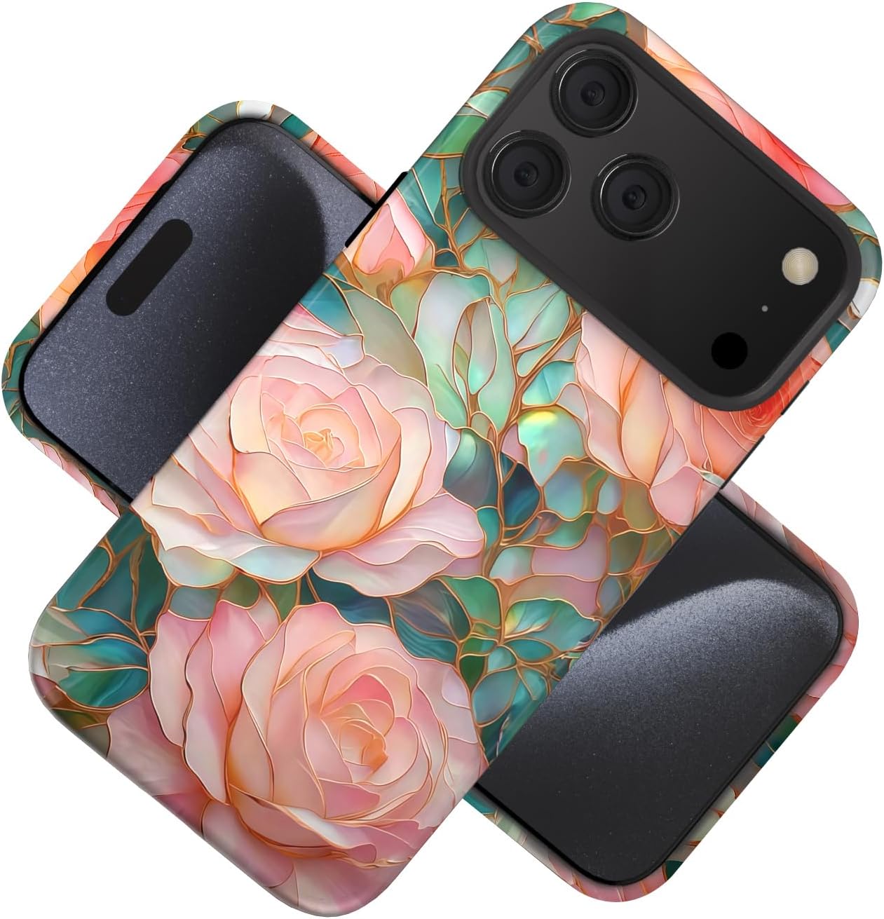 Compatible with iPhone 17 Case 6.3”, Cute Patterns Shockproof Protective Aesthetic Phone Case with Stylish Designs for Women Girl, Fruit Lemon European Summer Collage