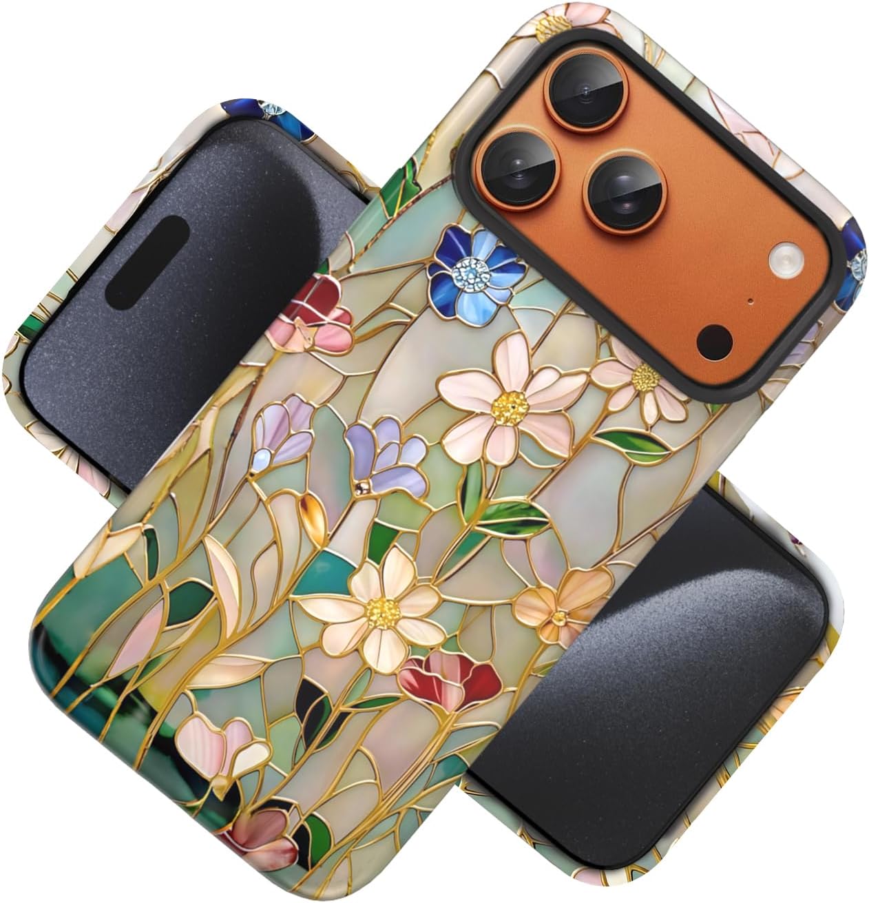 Compatible with iPhone 17 Case 6.3”, Cute Patterns Shockproof Protective Aesthetic Phone Case with Stylish Designs for Women Girl, Fruit Lemon European Summer Collage
