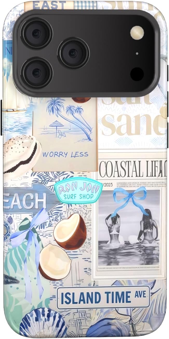 Compatible with iPhone 17 Case 6.3”, Cute Patterns Shockproof Protective Aesthetic Phone Case with Stylish Designs for Women Girl, Fruit Lemon European Summer Collage