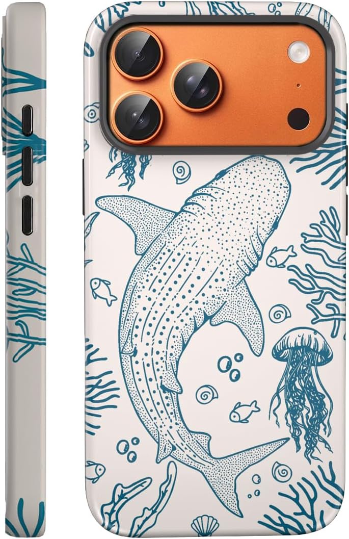 Compatible with iPhone 17 Case 6.3”, Cute Patterns Shockproof Protective Aesthetic Phone Case with Stylish Designs for Women Girl, Fruit Lemon European Summer Collage